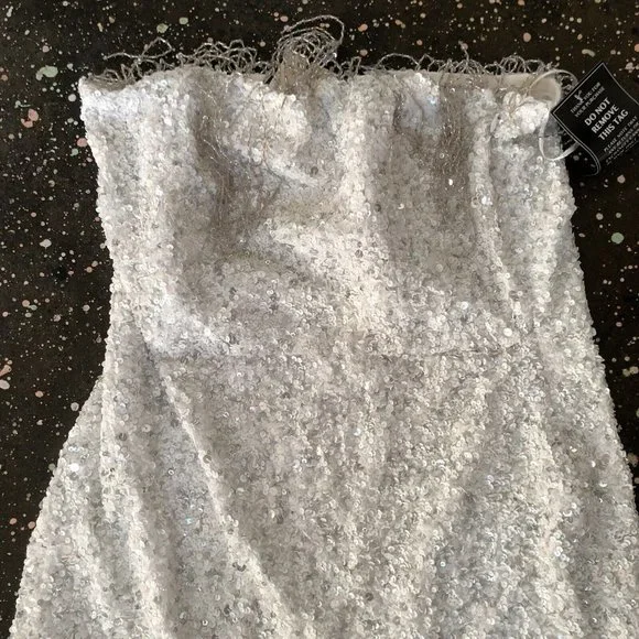 Retrofete Cassandra Dress White Mini Sequin